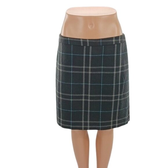 LOFT Dresses & Skirts - Ann Taylor Loft Skirt Brown Plaid Knit Straight Lined Modern Womens Size 8